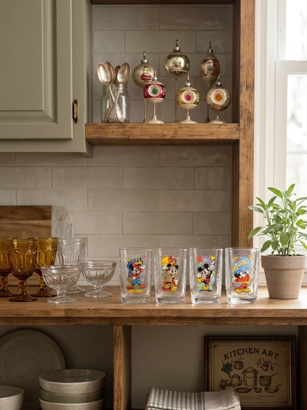 Vintage Y2K Disney World + McDonald's Mickey Mouse Glasses Complete Set of 4